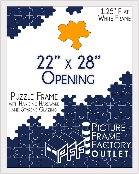 PFFO 22x28 White Picture Frame for Photos, Prints, or Posters, Wall Decor