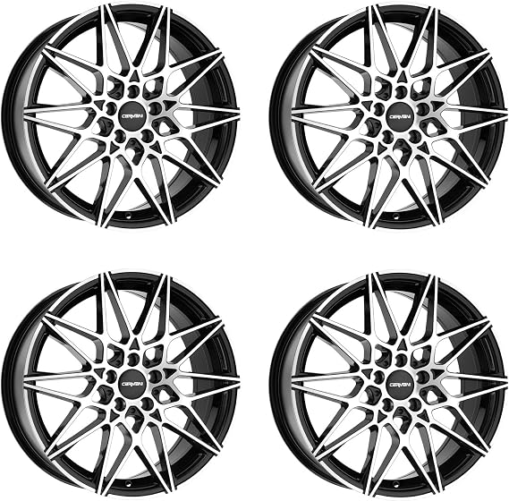 4x Carmani alloy rims 18 Knut 8.0x19 ET27 5x112 black polish compatible with Ssangyong Korando