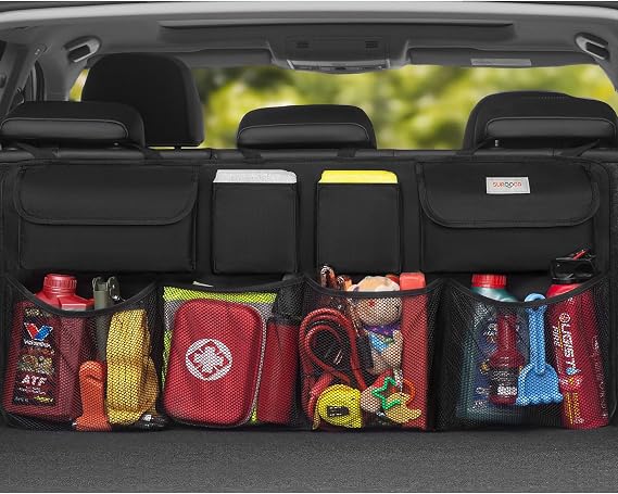 SURDOCA Car Boot Organiser Hanging, Car Interior Accessories, Black L