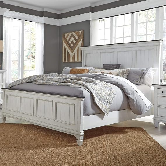Liberty Furniture Industries Allyson Park King Panel Bed, W83 x D88 x H62, White
