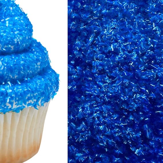 Royal Blue Edible Sprinkle Glitter Shimmer Sparkle Flakes for Cakes and Cupcakes 1/4 oz for Use with Royal Blue Frosting