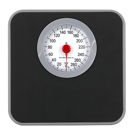 Analog Scale for Body Weight, Mechanical Bathroom Scale, 300lb Analog Weight Scale, Dial Scale with Wider and Thicker Anti-Slip Platform, Simple Calibration, No Battery Required