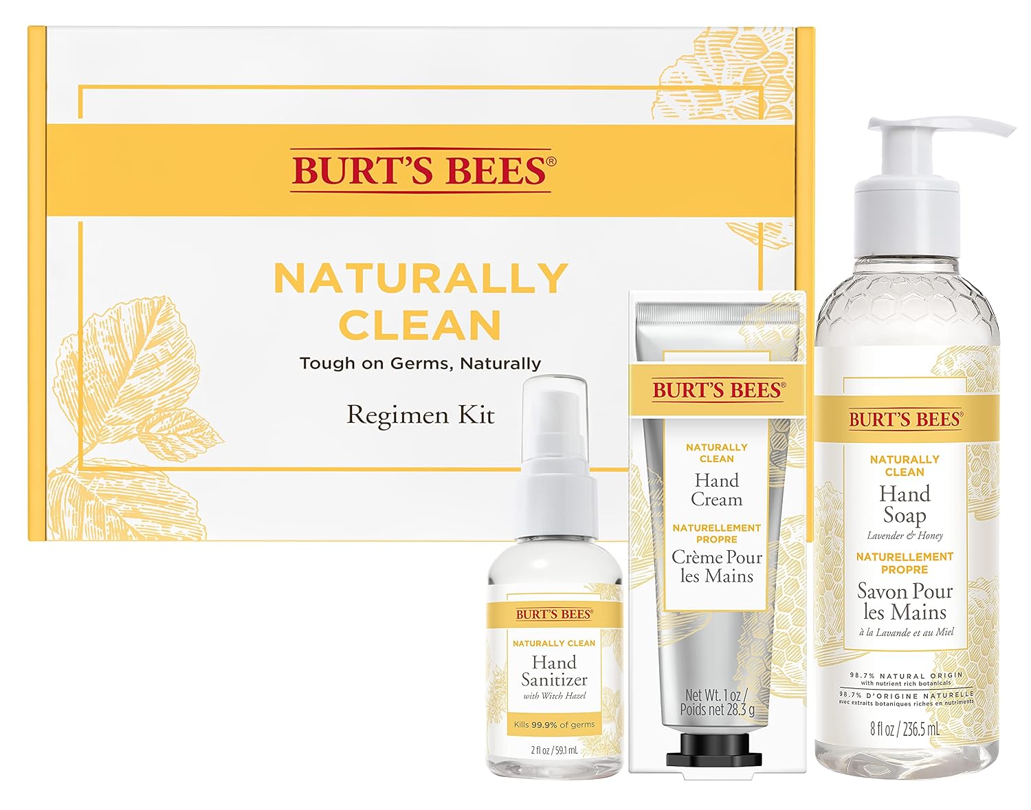 Burt's Bees Burts Bees Naturally Clean Hand Kit With Hand Sanitizer, Hand Soap and Hand Cream, 1 count