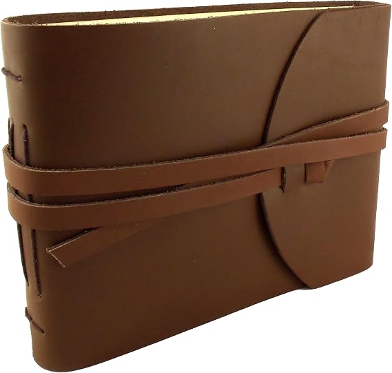 Rustic Genuine Leather Photo Album with Gift Box - Scrapbook Style Pages - Holds 100 4x6 or 5x7 Photos - Photo Book 6x8"