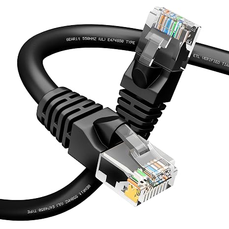 GEARit Cat6 Patch Cables Cat 6 Ethernet Cable 1 ft 1-Pack Black