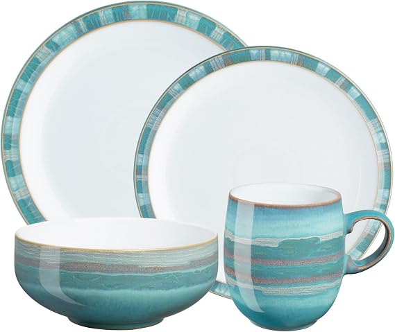 Denby Azure Coast 4-Piece Place Setting, Blue
