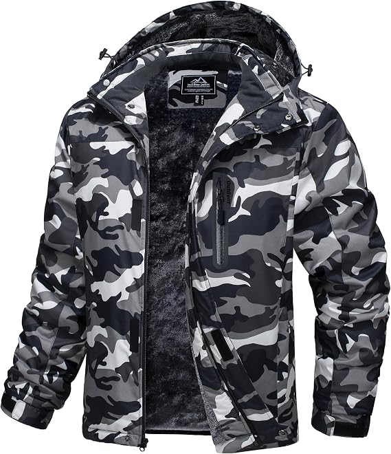 MAGCOMSEN Men's Winter Coats Ski Snow Water Resistant Fleece Lined Jacket