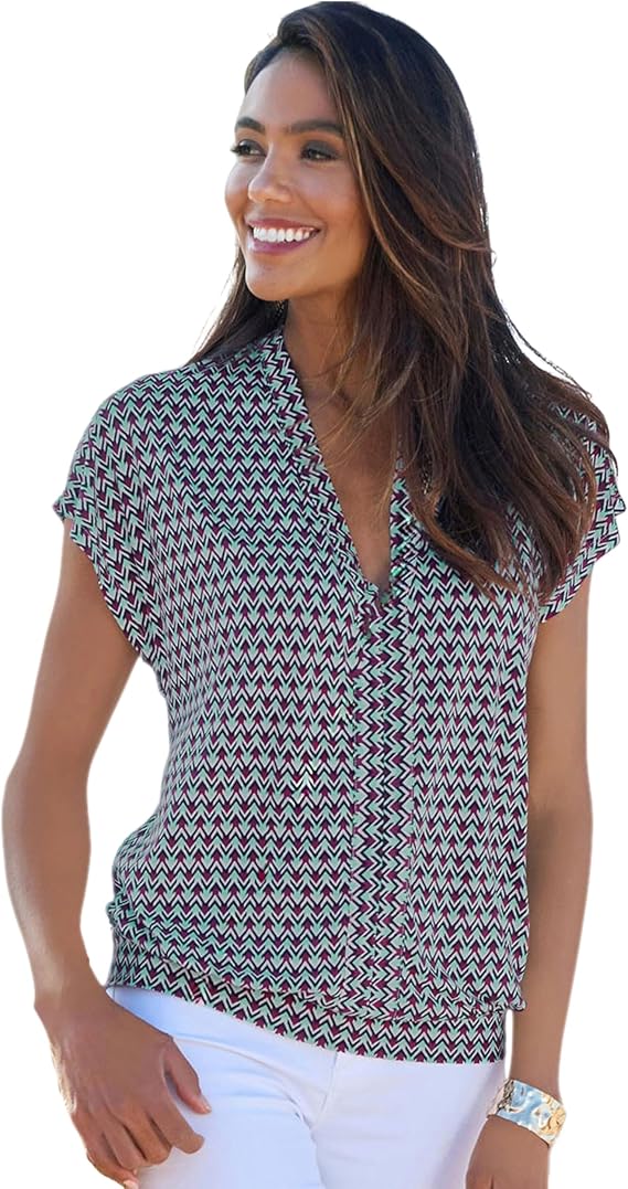LASCANA Women's Printed Dolman Sleeve Top
