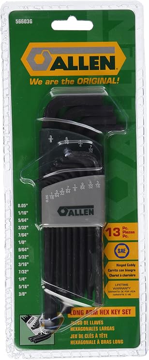 Allen 56603G 13-Key SAE Long Arm Hex Key Set