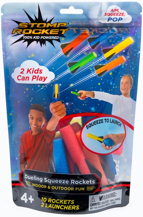 Stomp Rocket Dueling Squeeze Rockets, 2 Player Pack