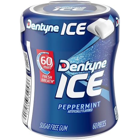Dentyne Ice Peppermint Sugar Free Gum, 1 bottle (60 pieces)