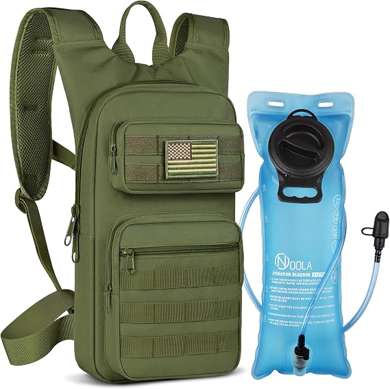 Hydration Backpack with 3L TPU Water Bladder, Tactical Molle Water Backpack for Men Women, Hydration Pack for Hiking, Biking, Running and Climbing
