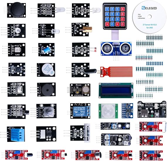 ELEGOO Upgraded 37 in 1 Sensor Module Kit Compatible with Arduino