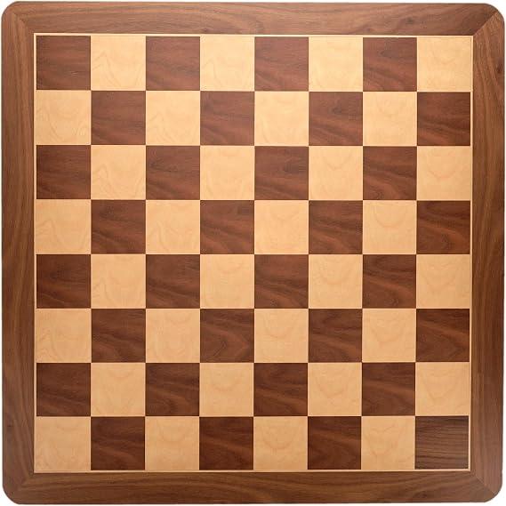 WE Games Walnut Root Wooden Chess Board with Rounded Corners 16 Inches, Large Chess Board for Adults, Elegant Chessboard with 1.625 Inch Squares, Classic Walnut Design