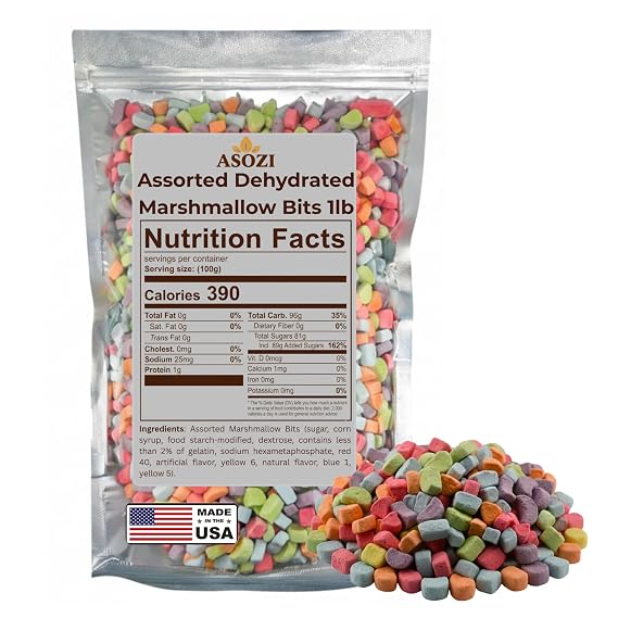 Dehydrated Mini Marshmallows 1lb | Assorted for Hot Chocolate & Cereal