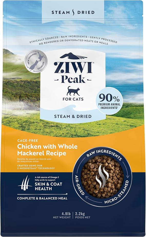 ZIWI Steam & Dry Cat Food Chicken 4.9 lbs 2.2 kg