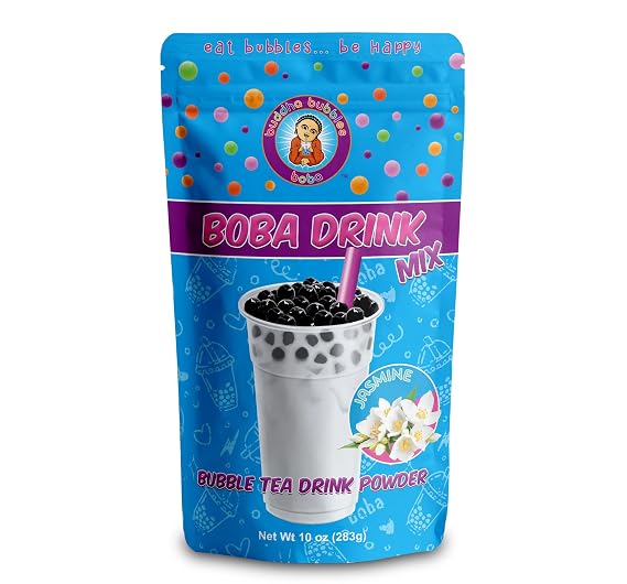 JASMINE GREEN TEA Milk Tea Boba/Bubble Tea Drink Mix By Buddha Bubbles Boba 10 Ounces (283 Grams)