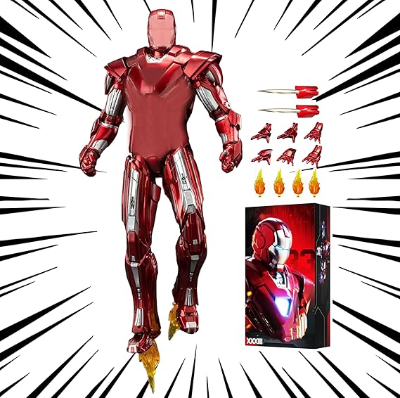LonullyMege 7 inch MK33Ironman Action Figure-All Joints Movable Exquisite Painting with Lots of Accessories Collectable Toy(1/10 Scale)