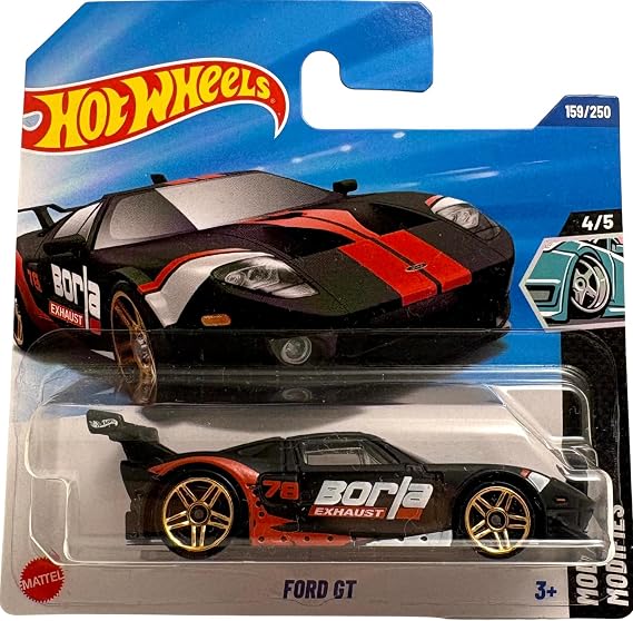 Hot Wheels Ford GT Black/Red JBB75 - Licensed Ford Model with Borla Exhaust Design - Modified Series 2025 - 1:64