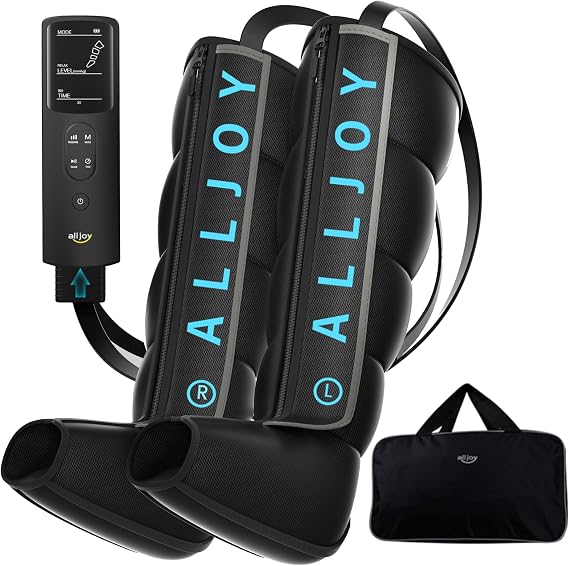 ALLJOY Pro-Grade Leg Massager Recovery Boots, Leg Compression Massager for Circulation and Pain Relief, Sequential Compression Boots for Fast Recovery, Gifts for Men Women
