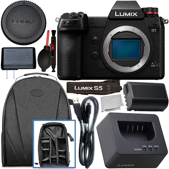 Panasonic Lumix DC-S5 Mirrorless Digital Camera (Body Only) with Starter Accessory Bundle Includes: Manufacturer Accessories + Professional Camera Backpack + Equipment Maintenance Tools