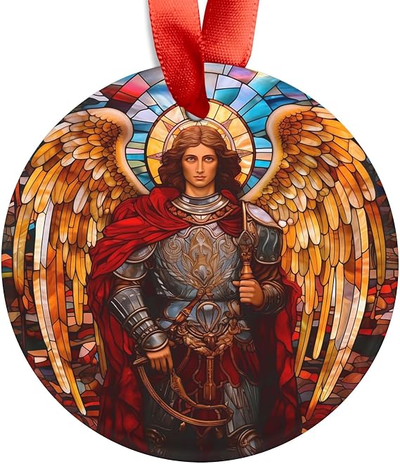 Archangel Michael Decorative Art Acrylic Angel Ornament, 2.9 inches