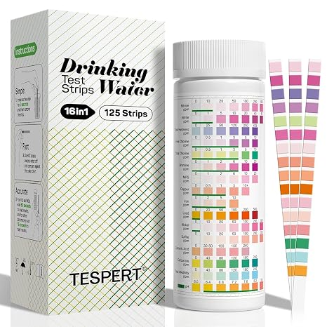 TESPERT Drinking Water Test Strips 125ct, Lead Home Tap Well Water Test Kit