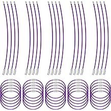25-Pack Wire Keychain Cables – 16cm Nylon-Coated Stainless Steel Loops for Keys, Luggage Tags & More, Screw Lock, Purple