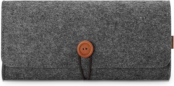 ProCase Carrying Case for Nintendo Switch Lite, Felt Travel Pouch - Black