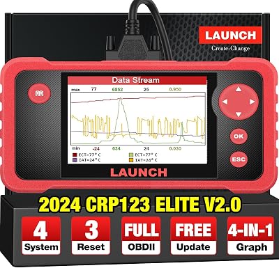 2024 LAUNCH CRP123 Elite V2.0 OBD2 ScannerUpgrade of CRP123, Oil ResetSAS CalibrateThrottle Relearn, 4 Systems 3 Reset Diagnostic Scan Tool, Engine ABS SRS TCM Code Reader, Lifetime Free Update