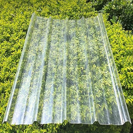 1mm Thick Clear Roof Sheet,Corrugated Roofing Sheets,FRP Daylighting Plate,Flame Retardant/Rainproof/Anti-UV Garage Roofing Covers,Replacement Shed Panel,9/10/11/12 Pcs(12 Pcs,0.9x1.3m/35x51in)