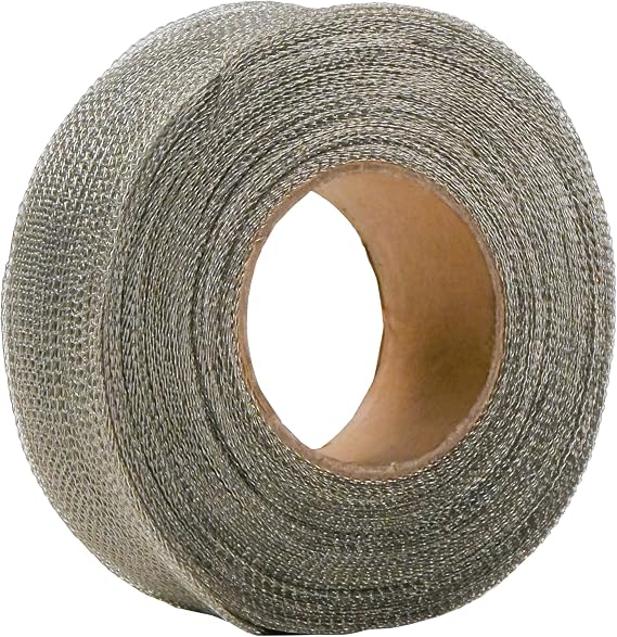 Design Engineering DEI - RFI Wire Mesh Tape - 1" x 25' | Braided Copper Wire Sheathing Tape | Includes 17. 5" Grounding Strap | Flexible, RFI Wire Shielding Tape