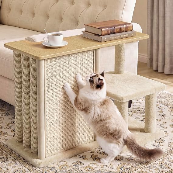 Homegroove Cat Scratcher Side Table for Couch, Couch Protector End Table