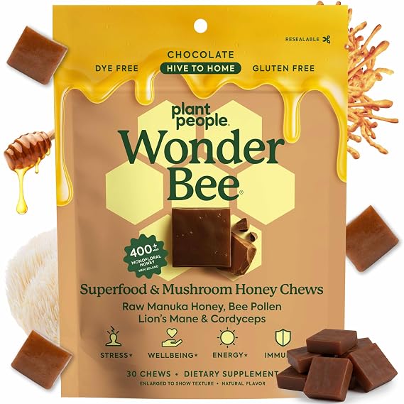 Plant People WonderBee Super Mushroom Manuka Honey Chews 30ct