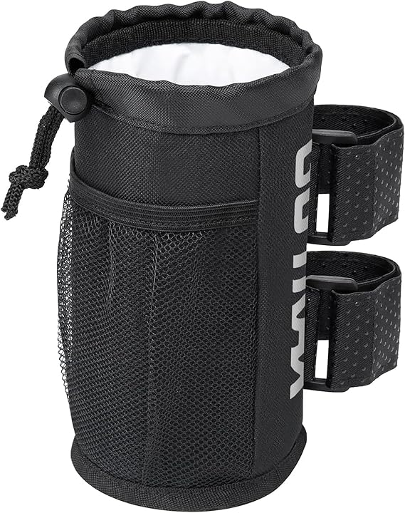 Gotrax Cup Holder, Bike Water Bottle Holder for E Scooters & E-Bikes | Wide Compatibility, No-Screw Installation, Mesh Pockets, Sticky Straps-Fits Any Cups Diameter Less Than 3.15in/8cm