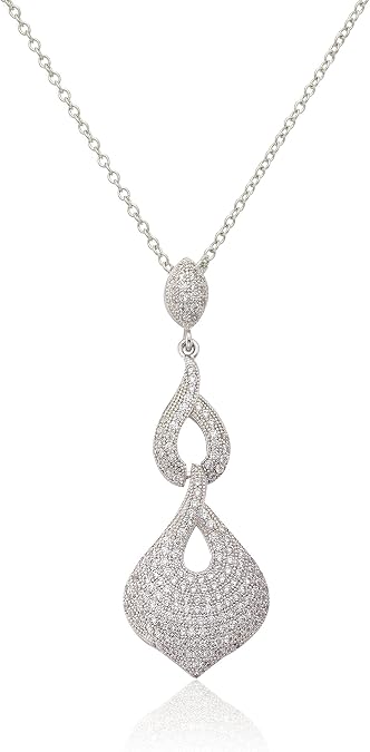 Retro Rose Gold-Plated Clover Cut Out Round Pendant with CZ Outline Chain Necklace 16"/2"