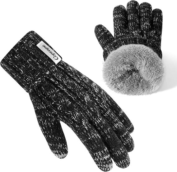 Copcape Winter Gloves for Women Cold Weather, Gloves Warm Knit Touch Screen Elastic Thermal Fleece Lined,Stocking Stuffers