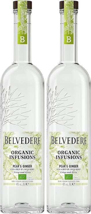 Belvedere Organic Infusions Pear & Ginger, 70cl (Pack of 2)