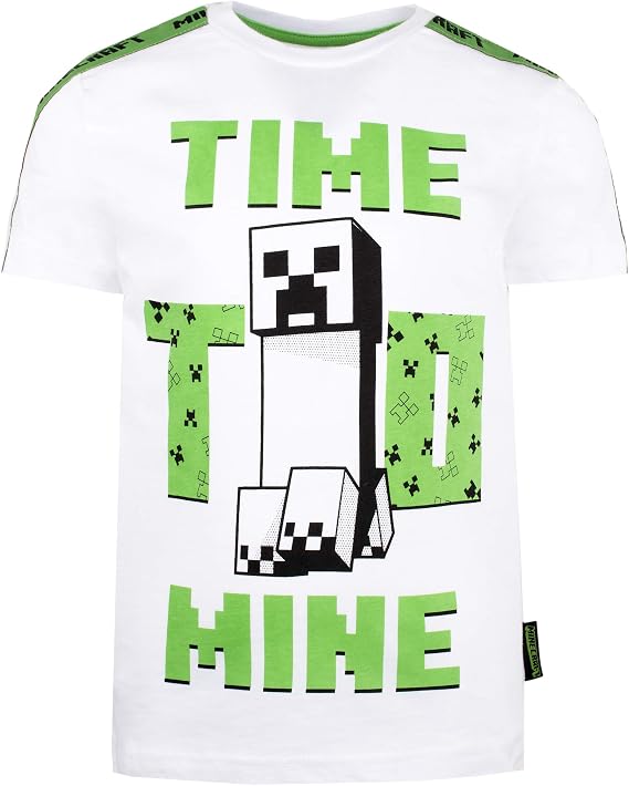 Minecraft - Clothes - Boys T Shirt - Gamer Kids Clothes - Creeper T Shirt Gifts - Gifts for Boys - Green -