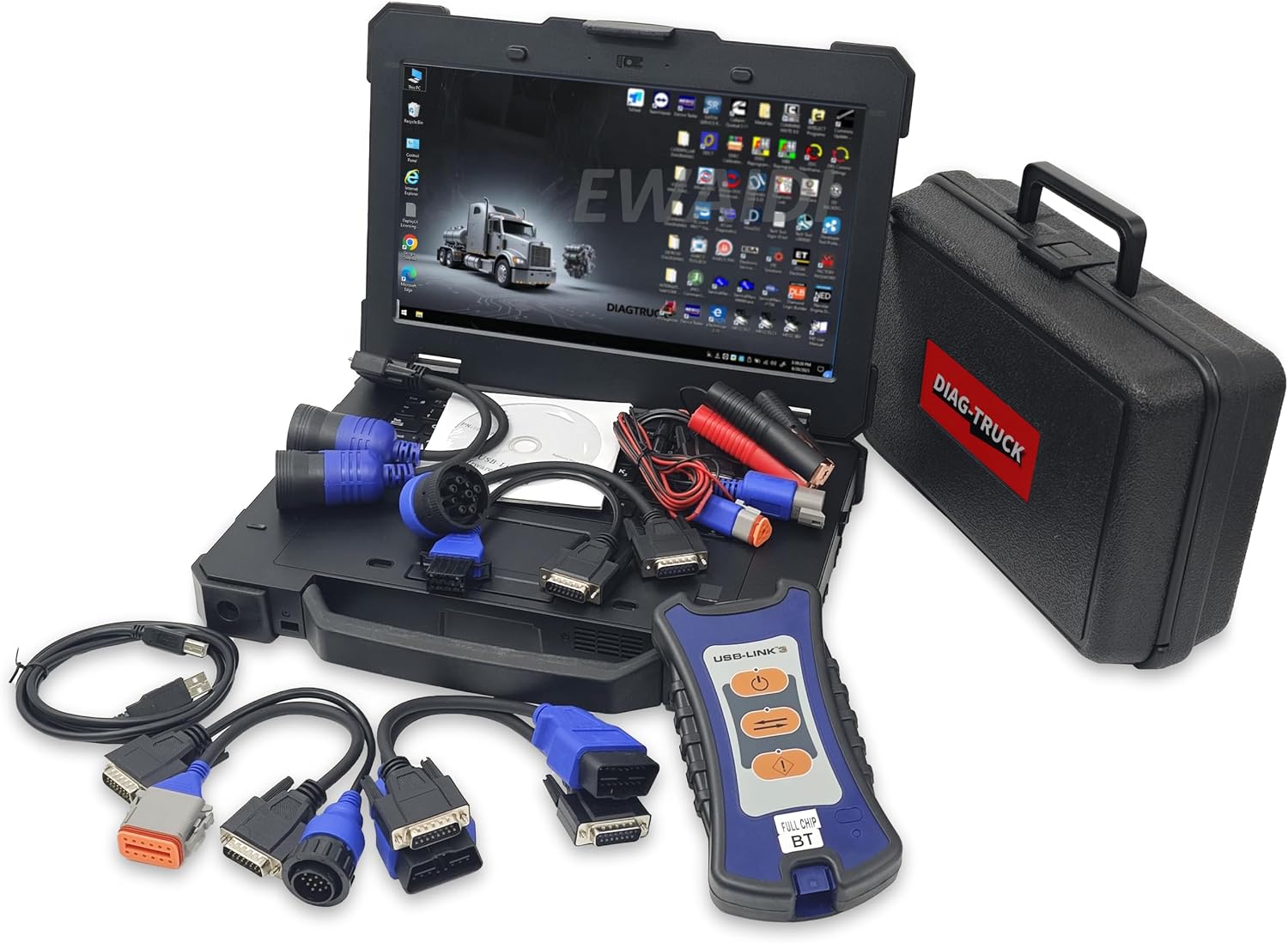 NEXIQ USB-Link 3 Truck Diagnostic Tool with Laptop Rugged De LLL,Bth, WF,Heavy Duty Scan Tool Adapter for J1939, J1708, CAN FD, DoIP, Insite, ET Tool All Software NEXIQ3Rugged De LLL