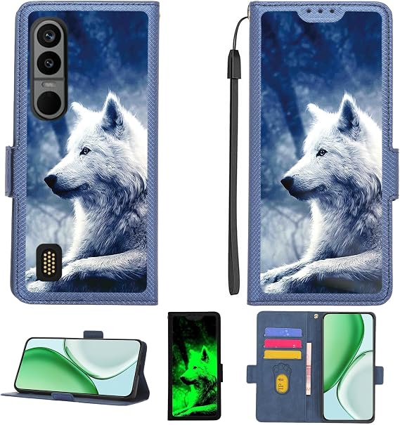Aroepurt Case Compatible for Bittium Tough Mobile 3 Phone Case Flip Cover [with Tempered Glass Screen Protector][RFID Blocking][Luminous Effect] PTL-LANG