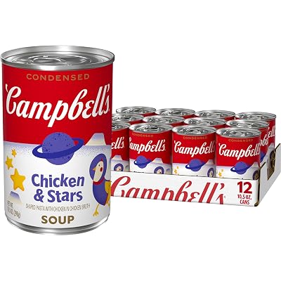 Campbells Condensed Kids Chicken and Stars Soup, 10.5 oz Can 12 Pack