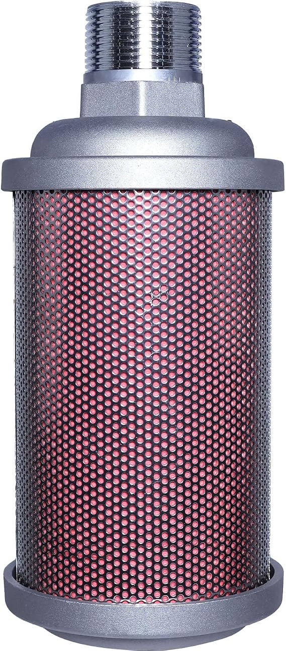XY-12 Exhaust Silencer, 1-1/4'' NPT Male Interface, for Air Compressors, Dryers, Vacuum Pumps