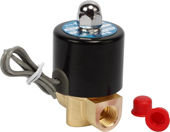 SNS 1/4"NPT DC24V Brass Electric Solenoid Valve Normally Closed Water, Air, Diesel 2W025-N08/DC24V