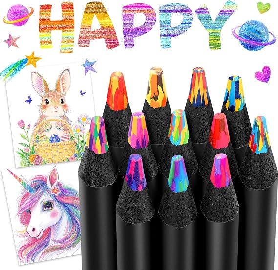 Art Supplies, 12 Rainbow Colored Pencils, Teen Girl Gifts Trendy Stuff, Arts and Crafts for Kid Ages 8-12, Gifts for 5-12 Year Old Girl