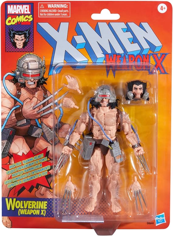 Marvel Legends Series Wolverine (Weapon X), Retro Cardback X-Men Comics-Inspired Collectible 6-Inch Scale Action Figure