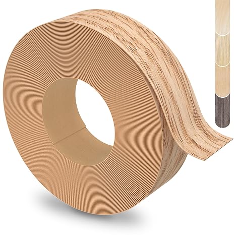 Red Oak Edge Banding, 3 inch x 25ft Plywood Veneer Wood Edge Banding, Preglued Wood Tape Banding for Cabinet Repair