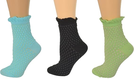 Sierra Socks Cotton Small Diamond Pattern Crew Casual Women's 3 Pair Pack Socks
