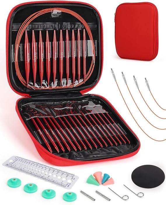 Aeelike Circular Knitting Needles, Interchangeable Knitting Needles Set