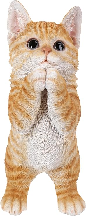 Hi-Line Gift Ltd 87703-A Playing Tabby Kitten Garden Statue